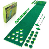 Lesmart Golf Beer Pong Game Green, Includes 2 Green Putters, 10 Golf Balls